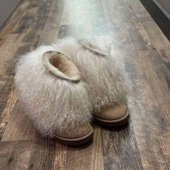 UGG Shoes - UGG Furry Cream and Tan Boots